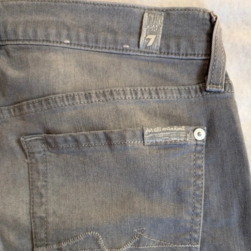 7 For All Mankind Gwenevere Grey Skinny Jeans Womens Size 31 Stretch Denim